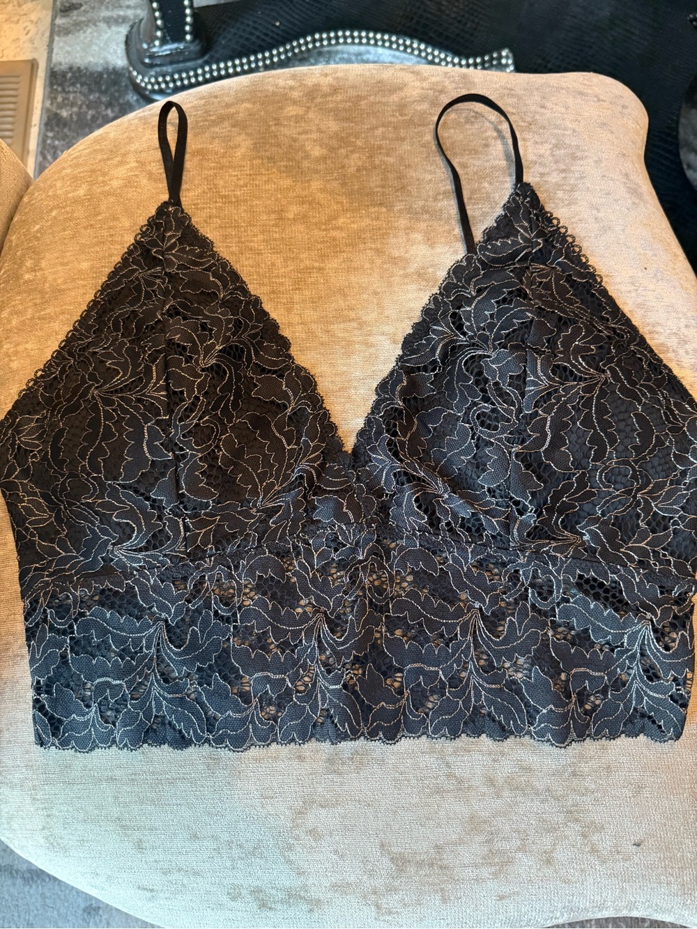 Delicate Black Lace Women’s Bralette - Size M